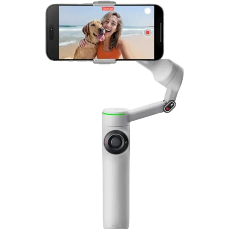 Insta360 Flow 2 Pro Grey, KI-betriebener Smartphone-Stabilisator mit 3-Achsen-Stabilisierung, integrierter Selfie-Stick und Auto-Tracking