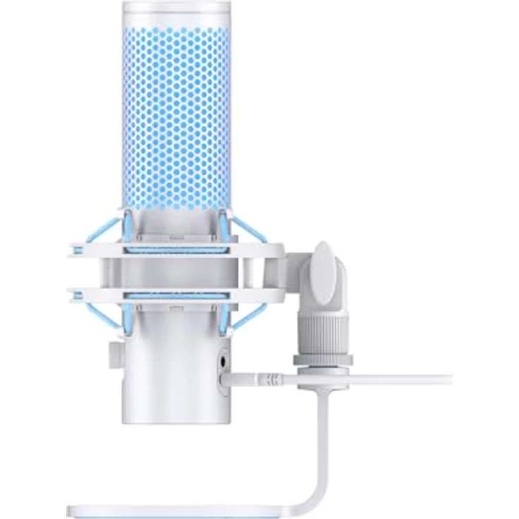 HP HyperX QuadCast 2, USB Mikrofon in Grau mit 24-Bit/96kHz Recording, Tap-to-Mute-Sensor und abnehmbaren Shock-Mount – Bild 3