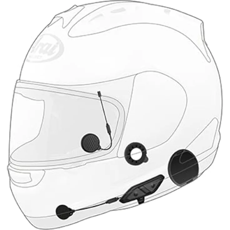 Sena 10U Arai Bluetooth Kommunikationssystem, unsichtbare Montage, bis zu 1,6 km Reichweite, 10 Stunden Sprechzeit