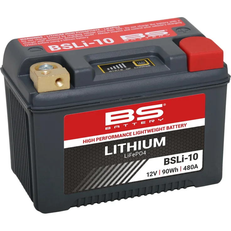 BS Battery BSLI-10 LiFePO4 Batterie, 12,8V 7,5Ah, wartungsfrei, wasserdicht, sehr geringe Selbstentladung, Kaltstartleistung 480CCA, leicht und robust