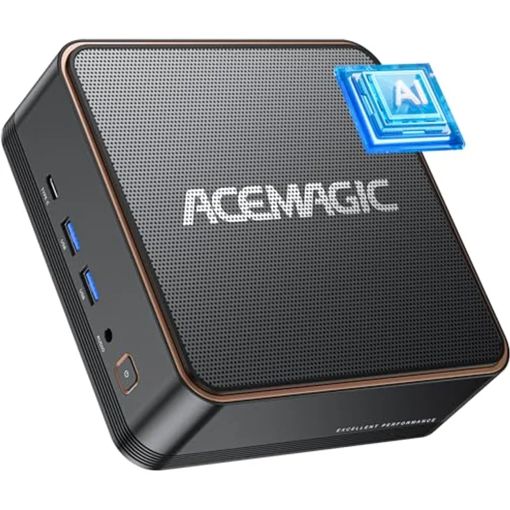 ACEMAGIC F2A AI Mini PC, Ultra 5 125H(3D 14 Cores),AI Boost NPU, Ιntel Arc Graphics, 32GB DDR5 1TB NVME SSD, WiFi7 Bluetooth 5.4 Micro Desktop Computer für Gaming, Design und Programmierung