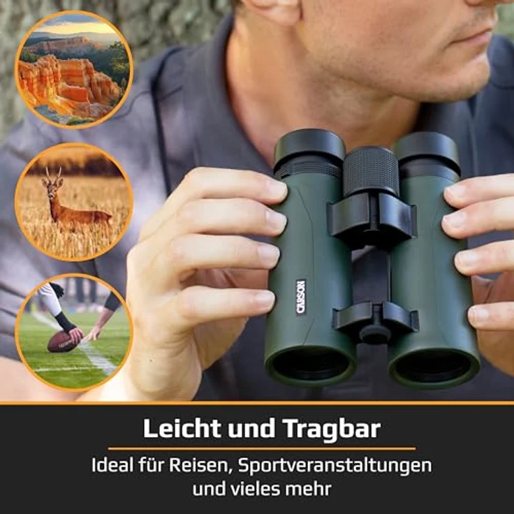 Carson RD-042, Full-Size Fernglas 10x42mm, wasserdicht, robust, beschlagfrei, grün – Bild 5
