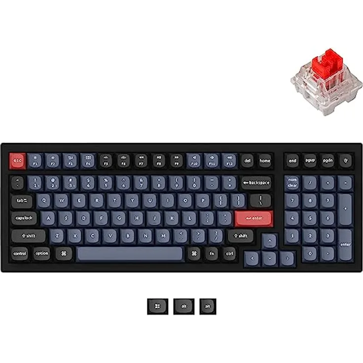 Keychron K4 Pro QMK/VIA Kabellose mechanische Tastatur, Hot-Swappable, Custom Programmable Macro Wired Keyboard mit Red Switch, RGB Licht, PBT Keycaps für Mac Windows Linux - Preisvergleich