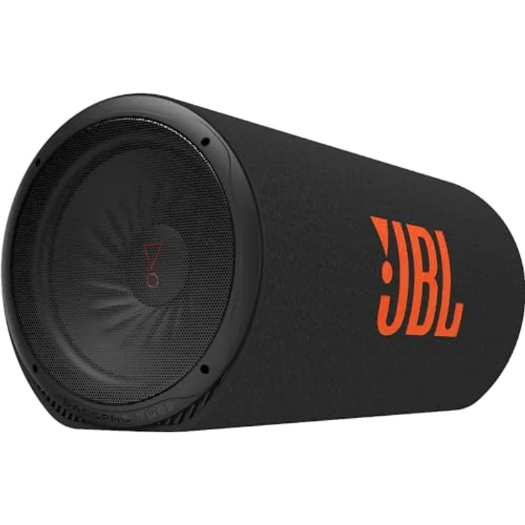 JBL BassPro Tube 12 Zoll 30cm Subwoofer Auto Aktiv, Tube Bassbox mit 450W Max Klasse D Verstärker, Patentierte Tiefbass Slipstream-Port, Fernbedienung