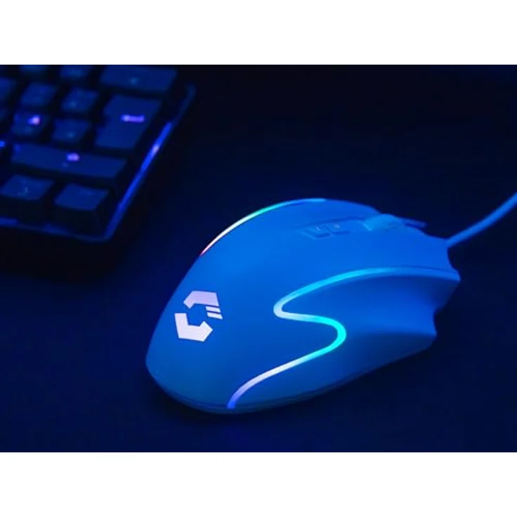 Speedlink DECUS NX, RGB Gaming Maus mit Kabel, bis 12800dpi, programmierbar, Dauerfeuer-Taste, USB-A angeschlossen, weiß – Bild 5