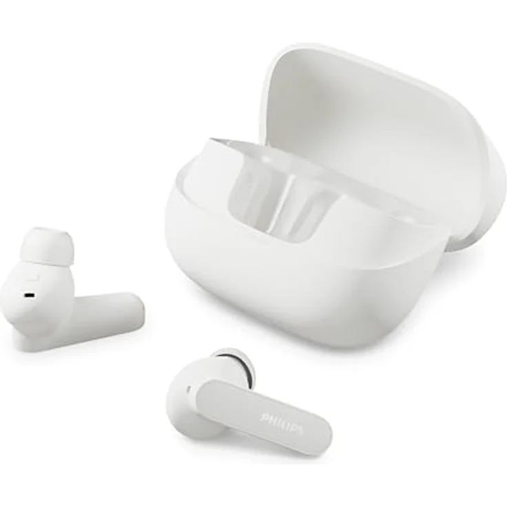 Philips TAT3000WT/00, Wireless Kopfhörer mit Active Noise Cancelling (ANC), Google Assistant, Siri, Bluetooth, Weiß – Bild 1