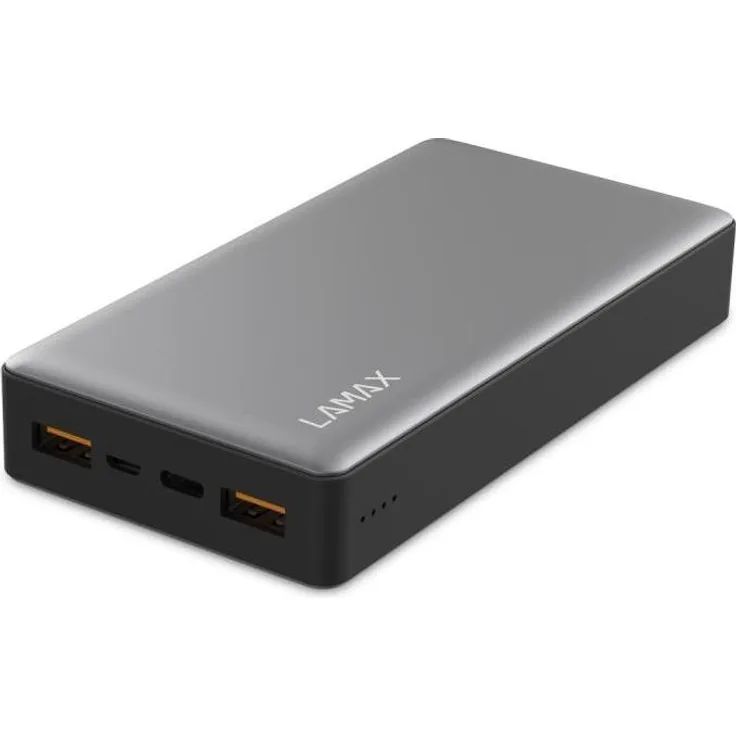 Lamax LM20000FC Powerbank, Lithium Polymer (LiPo) 20000 mAh, Schnellladung, grau
