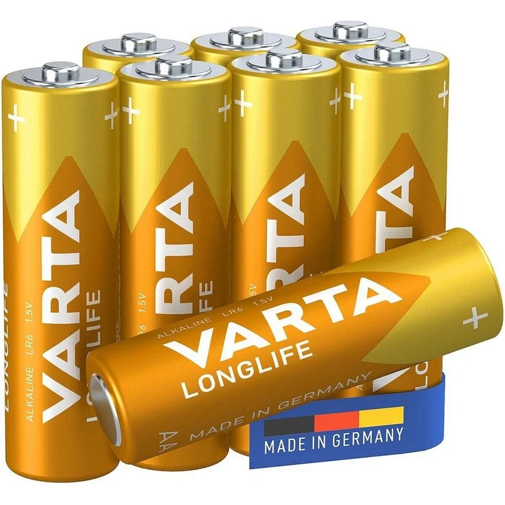 VARTA LONGLIFE Batterien, 8er-Pack Mignon AA, 1,5 V, Alkali-Mangan