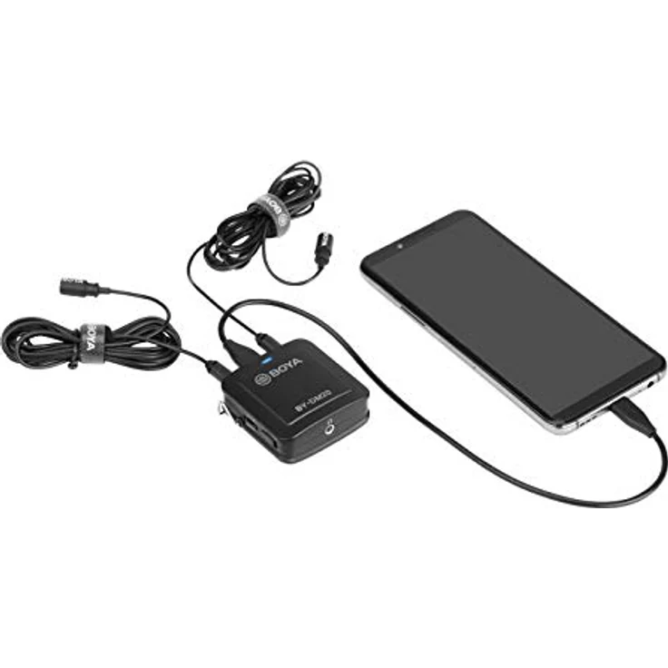 Boya BY-DM20 Dual-Lavalier-Mikrofon (Interview / Vortrag), Apple Lightning / USB-C / USB, omnidirektional, Mikrofonteil/-Zubehör, Schwarz – Bild 3