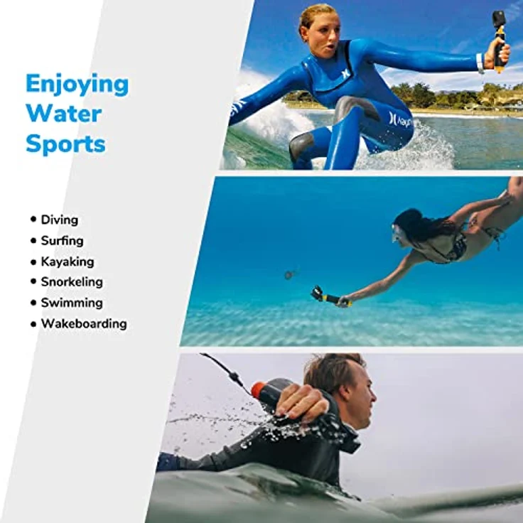 Sametop Schwimmender Handgriff Wasserdicht Handgriff Floating Hand Grip Einbeinstativ Tauchen Stock für GoPro Hero 6, 5, 4, Session, 3+, 3, 2, 1 Kameras – Bild 7