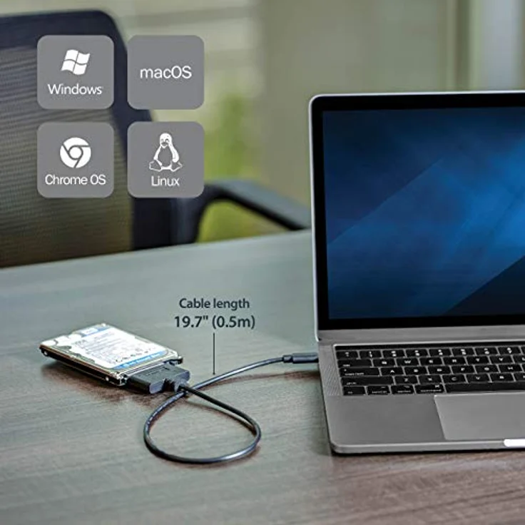 StarTech.com USB 3.1 (10 Gbit/s) Adapterkabel mit USB-C für 2,5 Zoll SATA Laufwerke (USB31CSAT3CB) – Bild 3