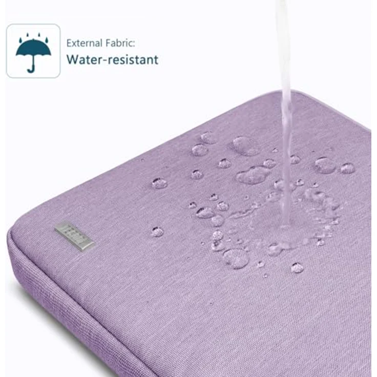 TECOOL 14 Zoll Laptoptasche, wasserdichte Schutzhülle mit 8 mm Polsterung für Lenovo, HP, Acer, Dell, MacBook Air 15, lila – Bild 3