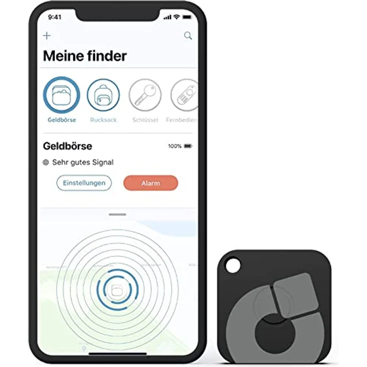 musegear Schlüsselfinder Recharge - schwarz, aufladbar mit Bluetooth App aus Deutschland, maximaler Datenschutz, für iOS & Android, Schlüssel finden – Bild 1