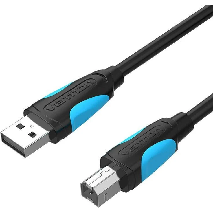 Vention VAS-A16-B200 USB-Druckerkabel, USB-A 2.0 auf USB-B, 2 m, schwarz, Übertragungsgeschwindigkeit bis 480 Mbit/s