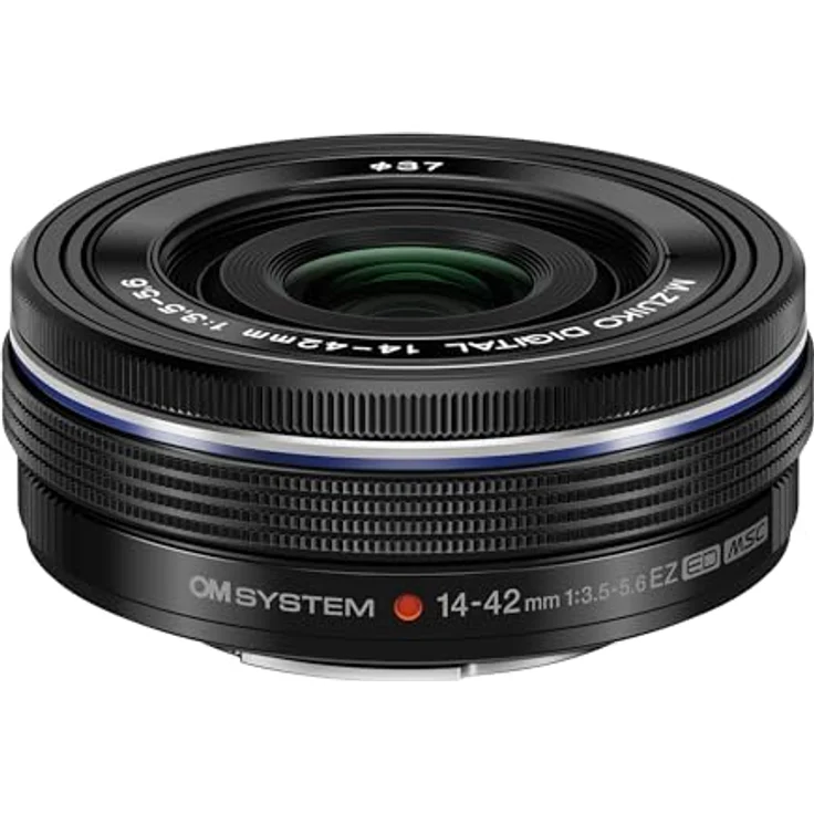 OM SYSTEM M Zuiko Digital 14-42mm F3.5-5.6 EZ Objektiv, Standardzoom, geeignet für alle MFT-Kameras (Olympus OM-D und Pen Modelle, Panasonic G-Serie), schwarz