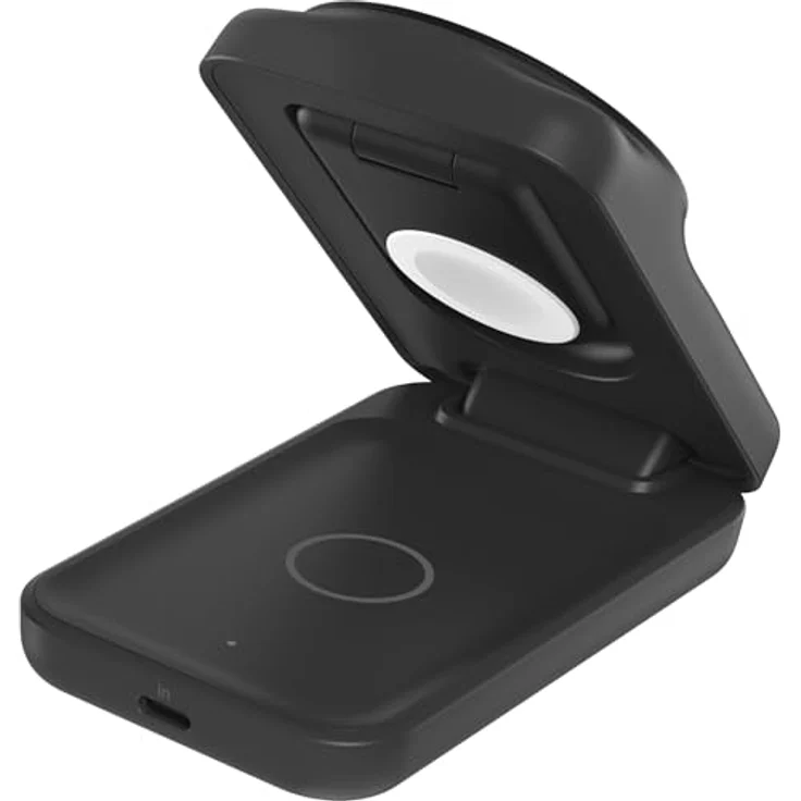 Belkin UltraCharge 3 in 1 Ladestation, induktives Ladegerät für iPhone 16, Apple Watch und AirPods, MagSafe kompatibel, 25W, mit 45-W-Adapter – Schwarz – Bild 3