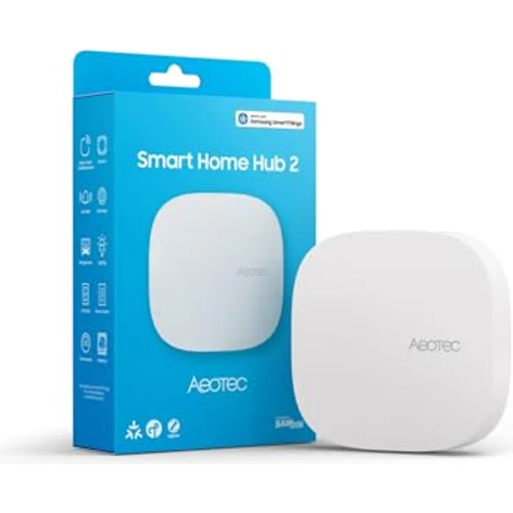 Aeotec Smart Home Hub 2, intelligente Steuerzentrale für Z-Wave und Zigbee, weiss/grau – Bild 1