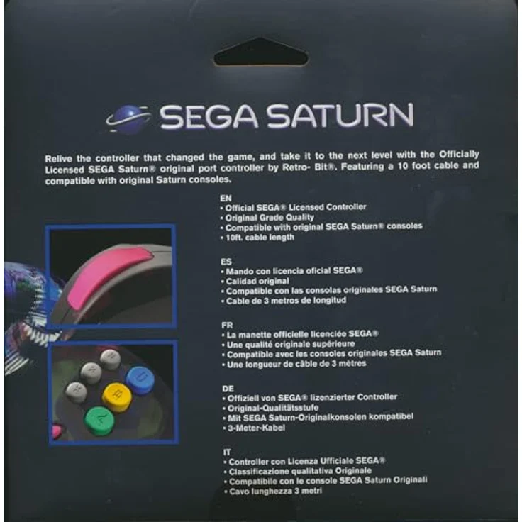 Retro-Bit Official SEGA Saturn Control Pad - Slate Grey – Bild 5