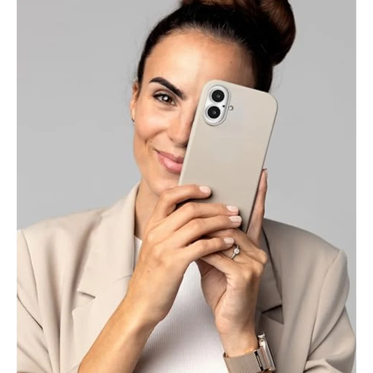 Vonmählen Soft Silicone Case Cover für Apple iPhone 16, cremefarben, versandkostenfrei – Bild 3