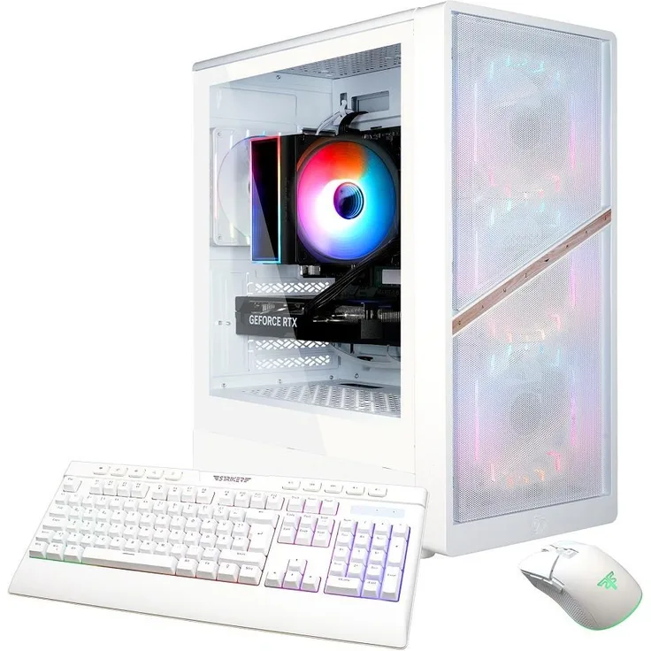 Hyrican GAMEMAX AERIS MW 8134, Gaming-PC mit AMD Ryzen 7 5700X, 32GB RAM, 1TB SSD, RTX 5070, ARGB-Beleuchtung, Weiß, Windows 11 Home