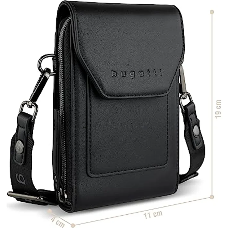 bugatti Almata Handytasche, schwarz, 100% Polyurethan, 11 cm x 4 cm x 17.5 cm – Bild 2