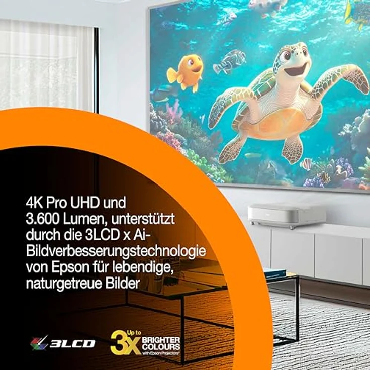Epson EH-LS670W, Ultrakurzdistanz-Smart-Laserprojektor mit 3600 Lumen und integriertem Google TV, Weiss – Bild 7