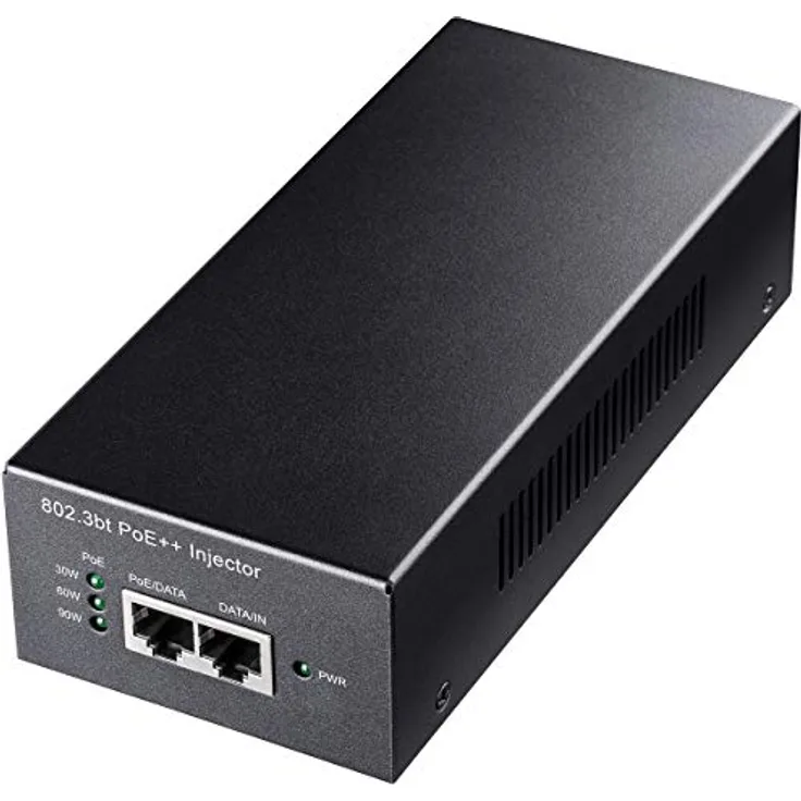 Cudy POE400 PoE Adapter Gigabit Ethernet, 90W PoE++/PoE+/PoE Injector mit 2 Ports, Netzwerk Switch, Schwarz