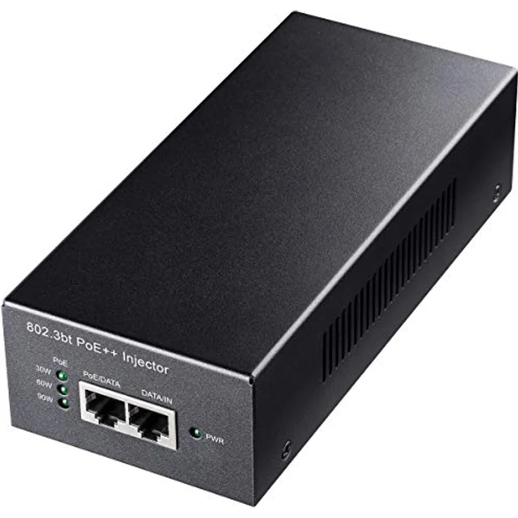 Cudy POE400 PoE Adapter Gigabit Ethernet, 90W PoE++/PoE+/PoE Injector mit 2 Ports, Netzwerk Switch, Schwarz – Bild 1