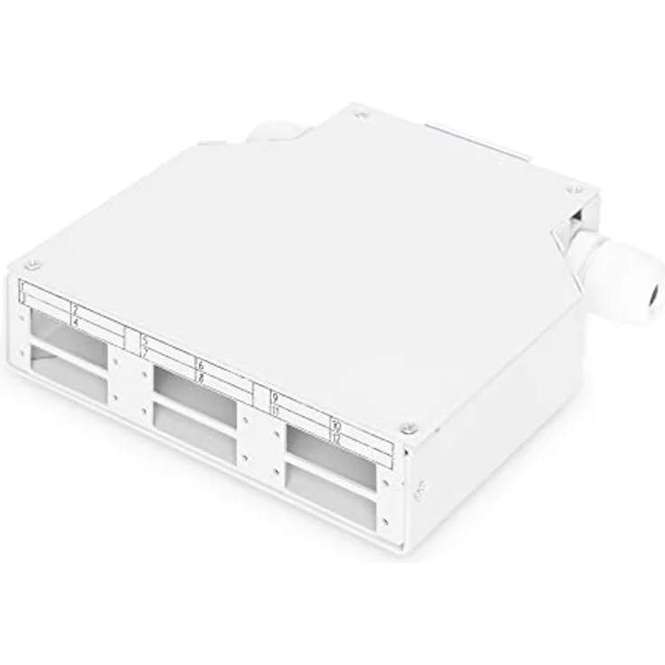 DIGITUS LWL Spleißbox - Hutschienen-Montage - 6 Port - Für SC Duplex Kupplungen - Metallgehäuse – Bild 1