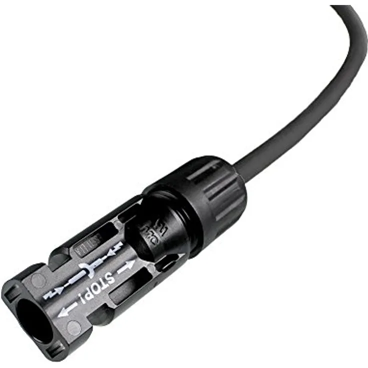 Offgridtec Solarkabel 10m 6mm² MC-4-Verbindungskabel Stecker/Buchse Verlängerung, handgefertigt mit strahlenvernetztem Solarkabel, schwarz