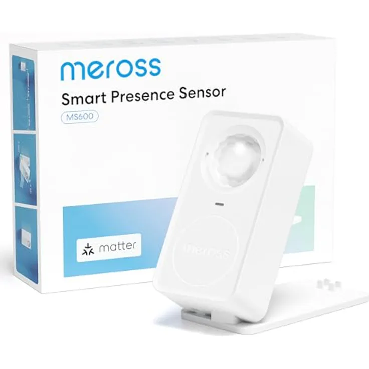 Meross Präsenzmelder MS600, Smart Anwesenheitssensor mit Kabel, WLAN Bewegungsmelder Innen für die Heimsicherheit, Matter Plattform, Apple HomeKit, Alexa, Google Home