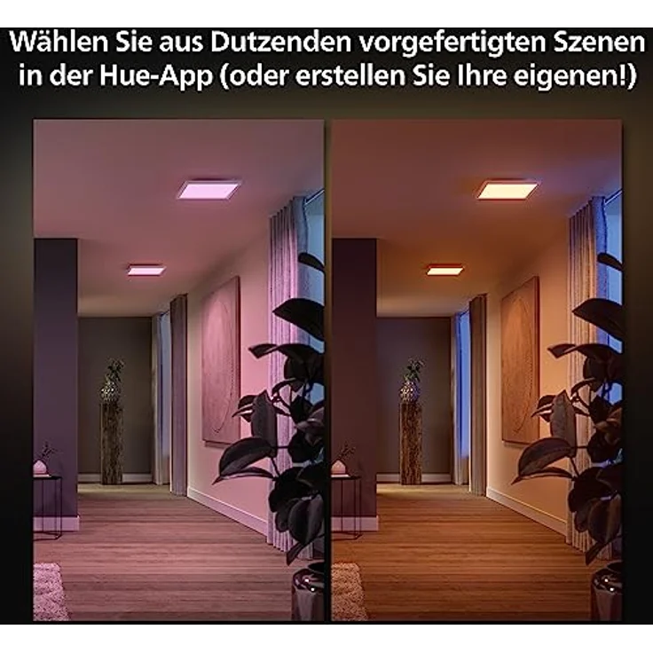Philips Hue White & Color Ambiance Surimu Panel, 30x30 cm, dimmbar, bis zu 16 Mio. Farben, steuerbar via App, kompatibel mit Amazon Alexa (Echo, Echo Dot) – Bild 4