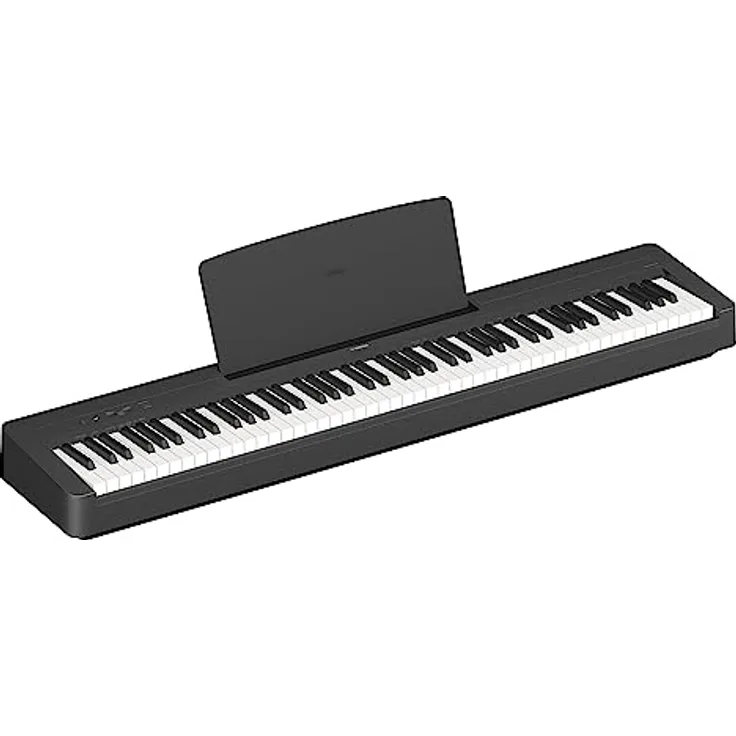 Yamaha Digitalpiano P-145B, schwarz, 88 gewichtete Tasten, inkl. Notenablage, Fußschalter und Netzadapter