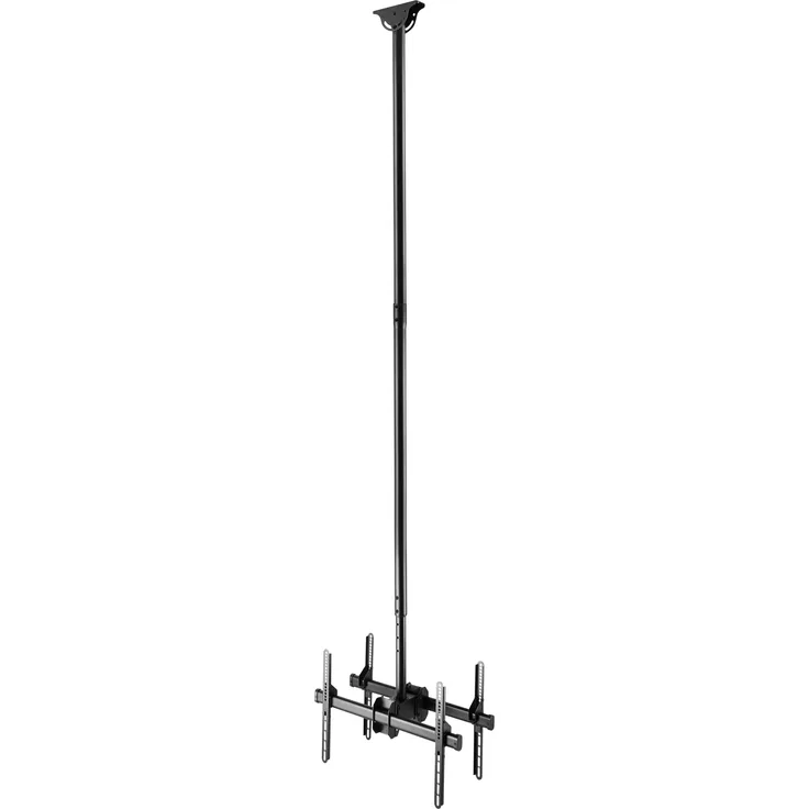 Deltaco ARM-0405 Deckenhalterung für 2 LED/LCD-Bildschirme (37-70 Zoll), max. 45 kg, höhenverstellbar, Schwarz