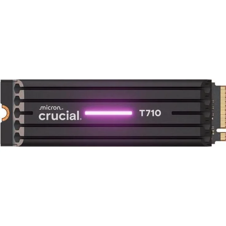 Crucial 2 TB T710 SSD, 3D-NAND NVMe PCIe M2 Gen5 Heatsink mit Lesegeschwindigkeit bis zu 14.500 MB/s und Schreibgeschwindigkeit bis zu 13.800 MB/s