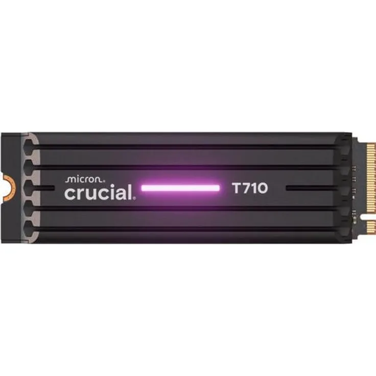 Crucial 2 TB T710 SSD, 3D-NAND NVMe PCIe M2 Gen5 Heatsink mit Lesegeschwindigkeit bis zu 14.500 MB/s und Schreibgeschwindigkeit bis zu 13.800 MB/s