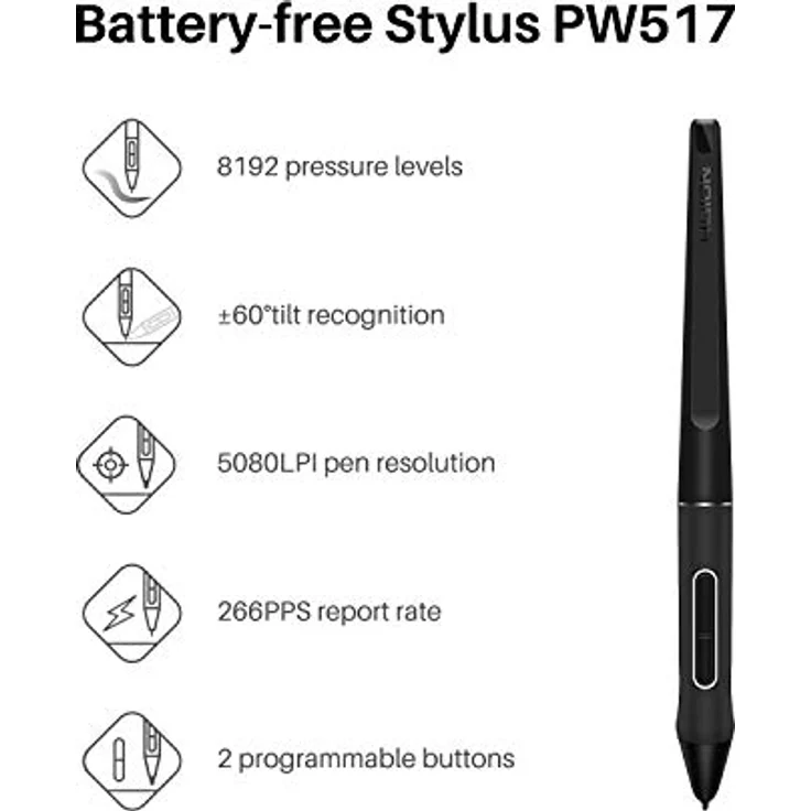 HUION Kamvas 22 21,5 Zoll Grafiktablett mit Display, 120% sRGB-Farbumfang, blendfreier Mattfilm, USB-C-Verbindung – Bild 4