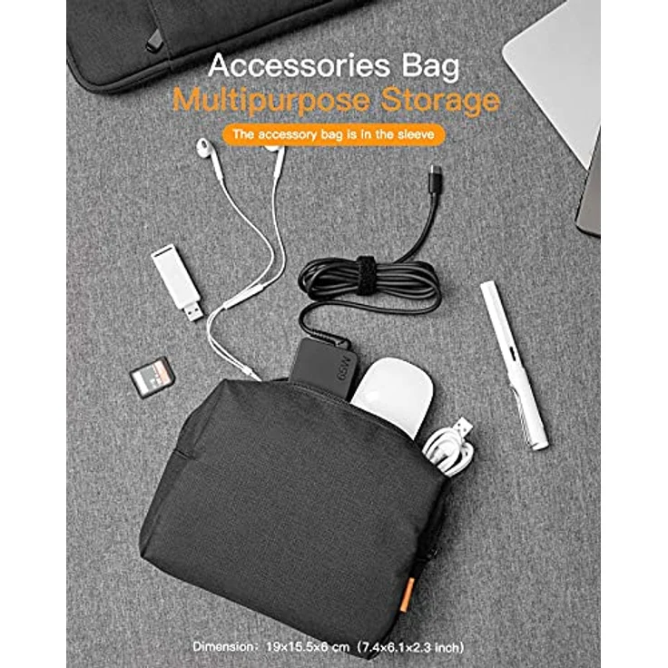 Inateck 14 Zoll Laptoptasche Hülle Notebook Sleeve Case Schutzhülle Kompatibel 14 Zoll Laptops, 15 Zoll MacBook Pro 2016-2019 – Bild 4