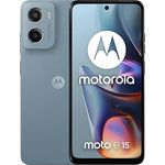 Motorola Moto E15 (2/64 GB, 32 MP Kamera + Flimmerschutzsensor, Display 6,67 Zoll HD+ 90 Hz Corning® Gorilla® Glass 3, 5200 mAh, MediaTek Helio G81 Extreme, Android 14 Go Edition), Misty Blue - Leistungsstarkes Smartphone mit 32 MP Kamera und Helio G81 Prozessor