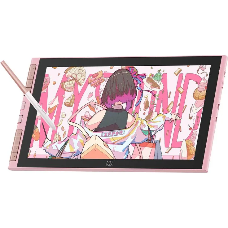 XP-Pen Artist 12 3rd Pink, 11,9 Zoll Grafikmonitor mit batterielosem Stift, 16384 Druckstufen und Doppel-Drehrädern für digitale Künstler