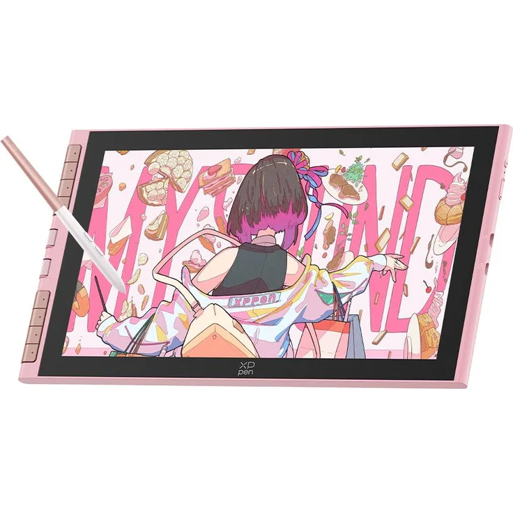 XP-Pen Artist 12 3rd Pink, 11,9 Zoll Grafikmonitor mit batterielosem Stift, 16384 Druckstufen und Doppel-Drehrädern für digitale Künstler