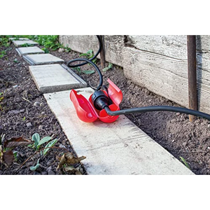 as - Schwabe Gummi-Verlängerungsleitung – 15 m Kabel mit Schutzkontaktwickelstecker, Schutzkontaktkupplung inkl. Schutzkappe ''– 230 V - 16 A Verlängerungskabel – IP44 – Schwarz I 60315 – Bild 3