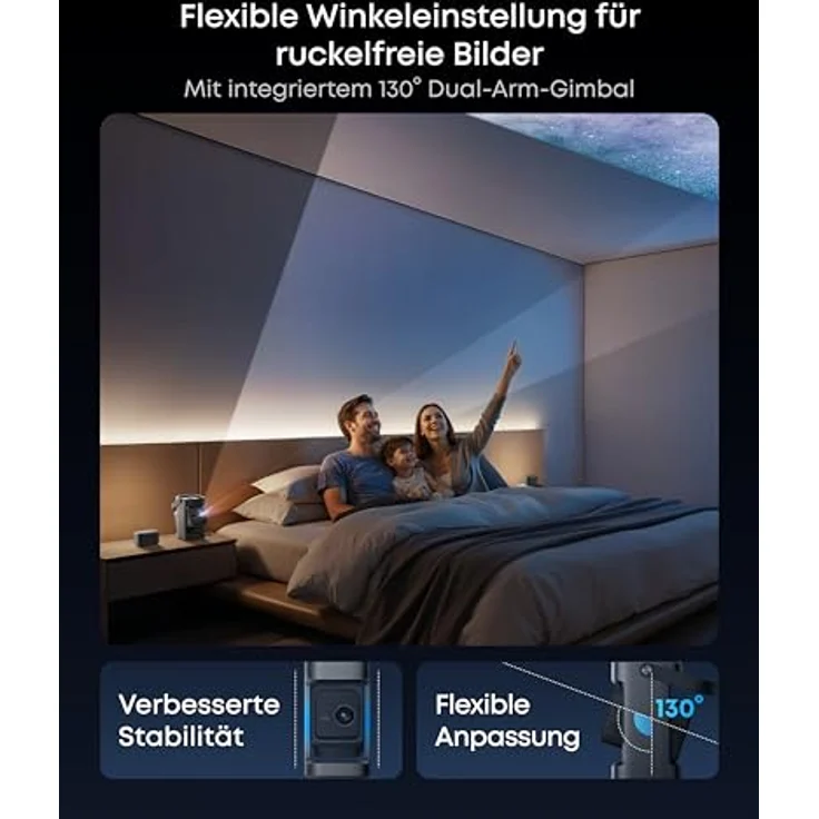 soundcore Nebula P1, Mobiler Beamer mit 650 ANSI Lumen, 1080p, abnehmbarem Lautsprecher, Dolby Audio, 2.0 Surround Sound und Google TV – Bild 5