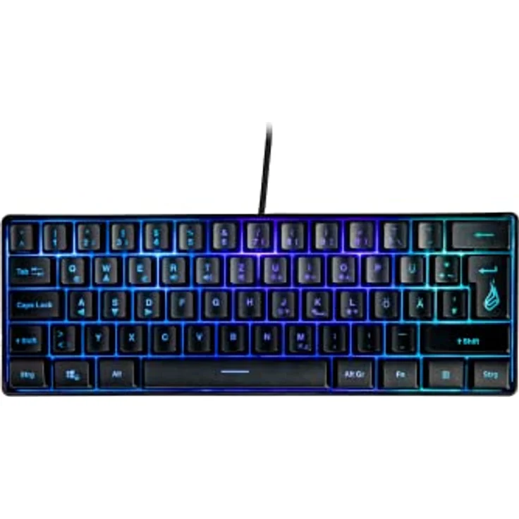 Surefire Kingpin X1 60% Gaming Tastatur German, Gaming Multimedia Keyboard klein & mobil, RGB-Tastatur mit Beleuchtung, 25 Anti-Ghosting-Tasten, deutsches Layout QWERTZ – Bild 1
