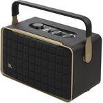 JBL Authentics 300 Tragbarer Smart Home Lautsprecher – 70er Jahre Retro-Design Bluetooth Box – Mit Google Assistant, Kompatibel mit Amazon Alexa, AirPlay One App – Schwarz