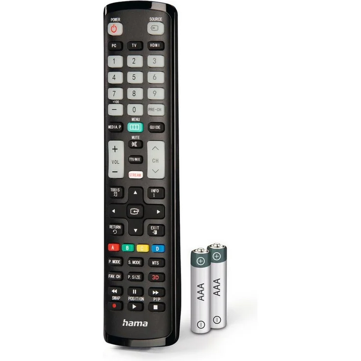 Hama Universal Ersatzfernbedienung für Samsung TV, lernfähig Universal-Fernbedienung (1-in-1), schwarz - Preisvergleich – Bild 1