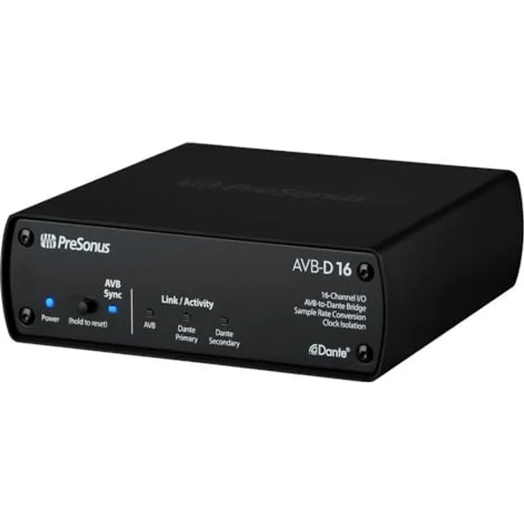 PreSonus AVB-D16 16x16 AVB-to-Dante Brücke, Audio-Interface mit asynchroner Sample Rate Konvertion und präziser Uhr-Isolation