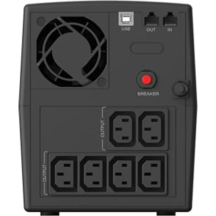 Conceptronic ZEUS08E 1500 VA 900 W USV mit eingebautem AVR, HID USB und RJ45 EIN-/Ausgang – Bild 3