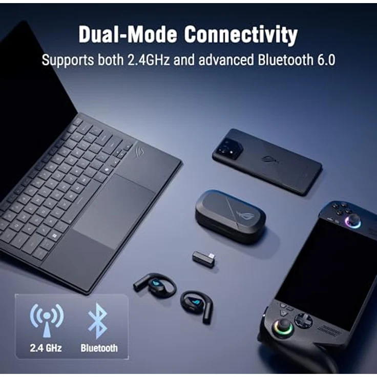 ASUS KOPFHÖRER ROG Cetra Open Wireless (16 h, Kabellos), Kopfhörer, Schwarz – Bild 4