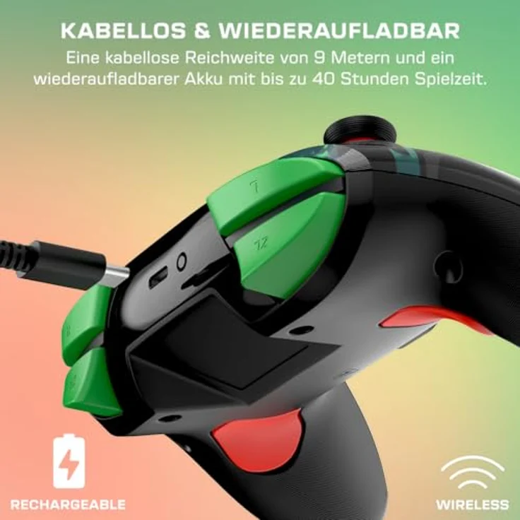 Turtle Beach Rematch Wireless Controller: Donkey Kong, offiziell lizenziert für Nintendo Switch 1 & 2, Bewegungssteuerung, kabellose Verbindung, bis zu 40 Stunden Akkulaufzeit – Bild 5